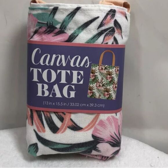 C.R. Gibson Tropical Canvas Tote Bag - Picture 2 of 5